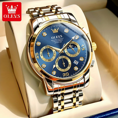 OLEVS Stainless Steel Luminous Business Quartz Watches For Men Luxury Top Brand Fashion Original Men'S Wrist Watches Classic New Trend High Quality Best Selling Men'S Watches