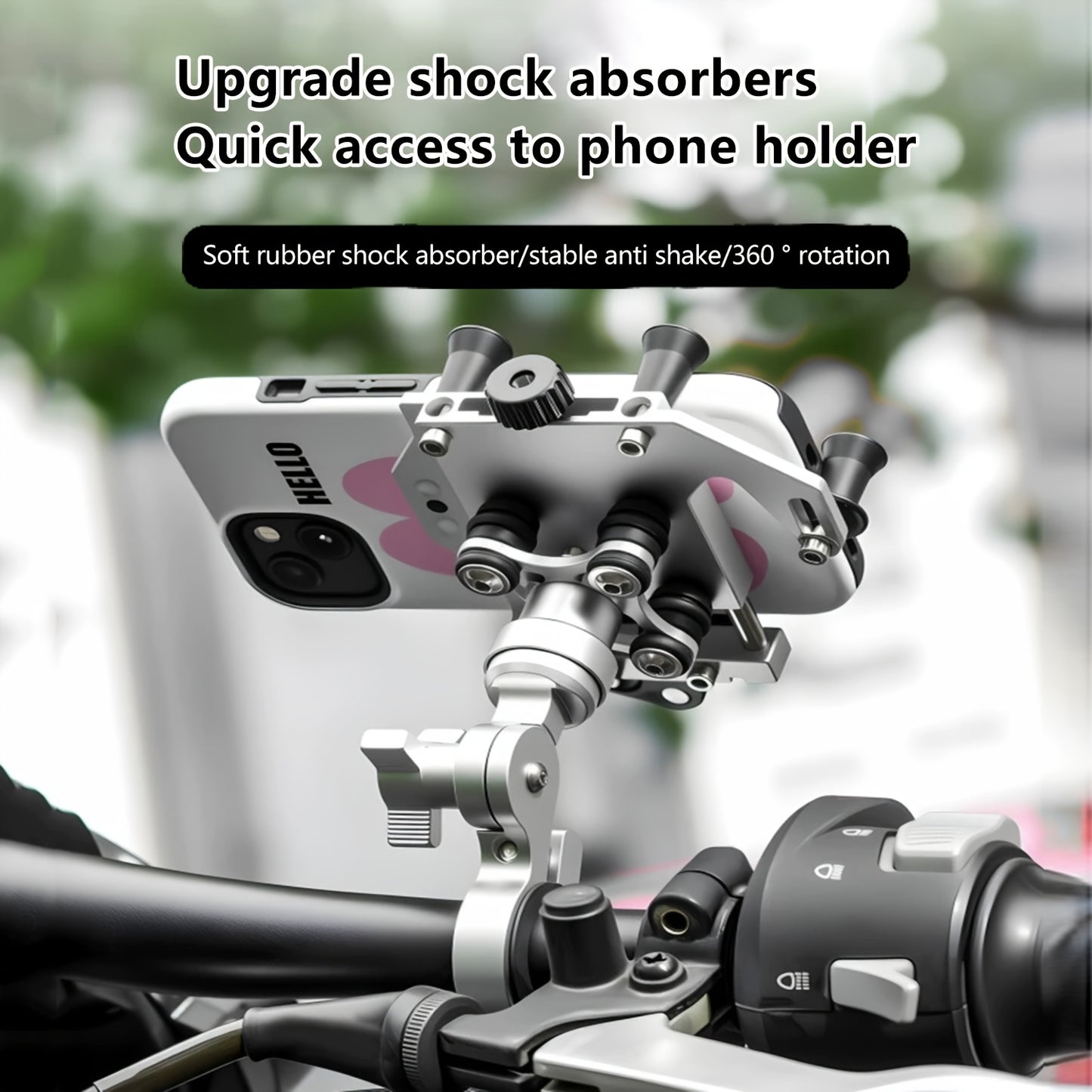 [Riding Phone Bracket] Outdoor Riding Bracket, Motorcycle Mobile Phone Navigation Bracket, Can Rotate 360°, Shock Absorption And Anti Shake, Electric Bicycle Takeaway Bracket, Car Delivery Knight Special Fixed Bracket, Multi