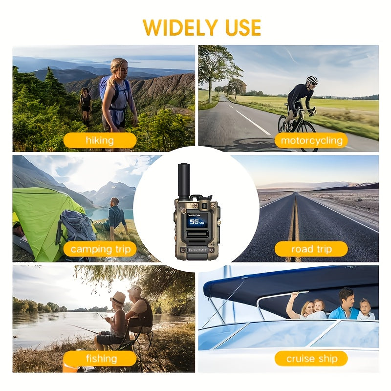 YUECENT Global Walkie-Talkie - supports mobile phone intercom, one-click group calling on mobile phone, fast and convenient, 4G PTT PoC, unlimited range, nationwide long-distance two-way radio, suitable for hunting, outdoor c