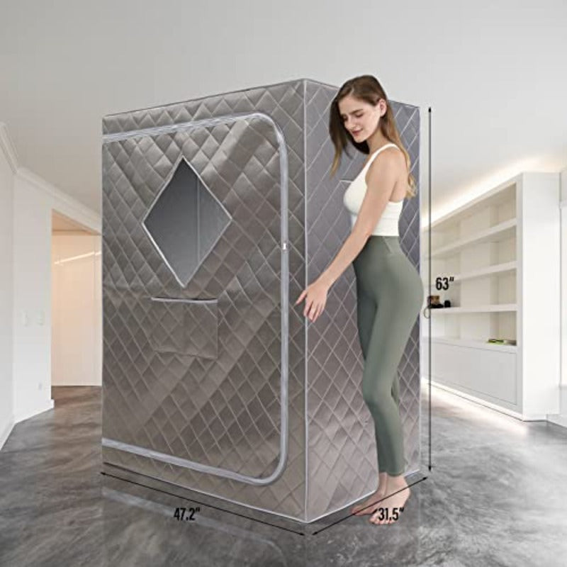 ZONEMEL Portable Full Size Sauna Tent for home Spa - 1 or 2 Person /Outdoor use, Easy Setup with Metal Frame, Large Sauna Bath (47.24"x31.5"x63") Detox Relaxation Tent, Steamer Not Included, Full Body Sauna Experience