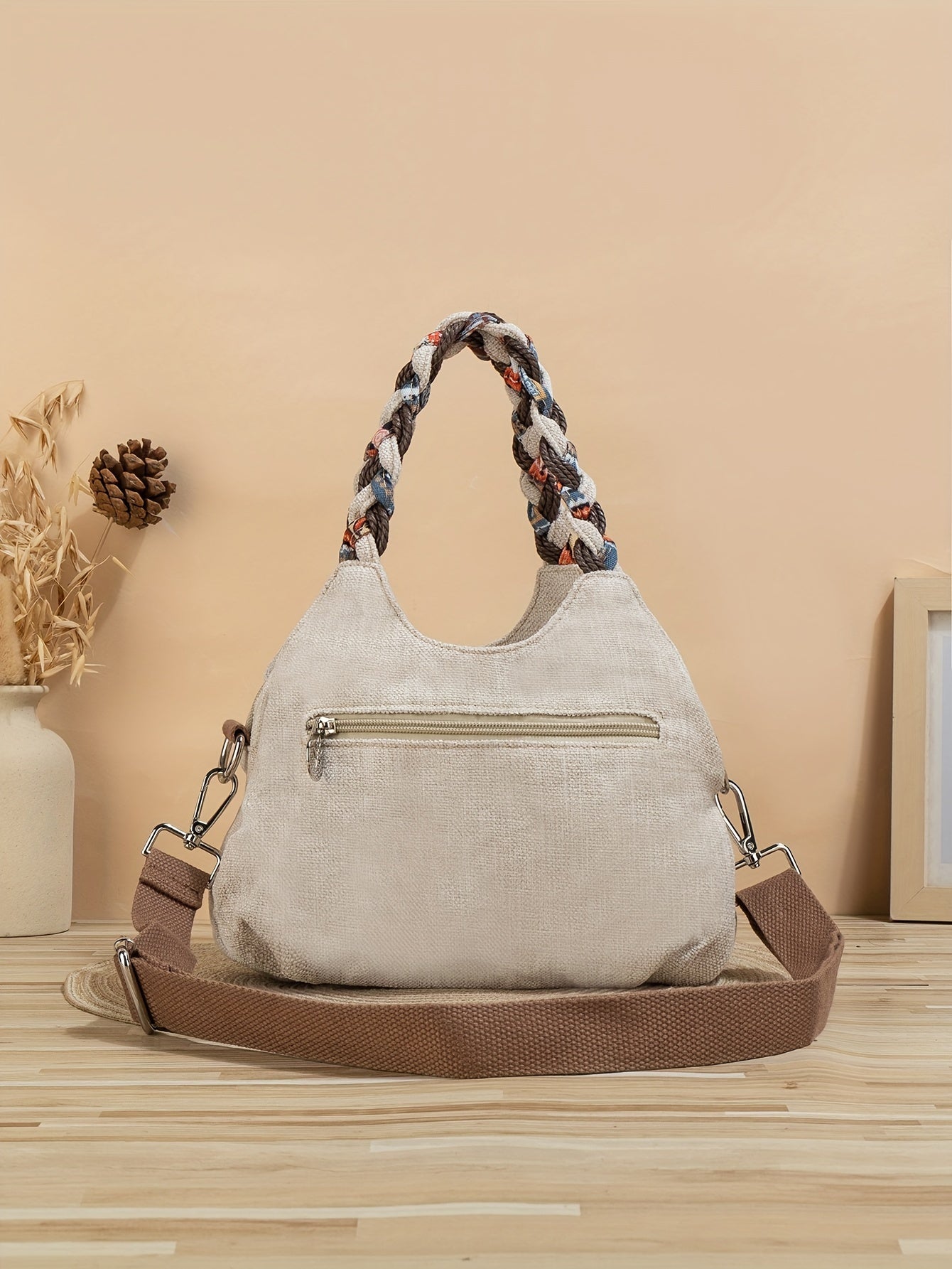 Casual Handwoven Elephant Pattern Crossbody Bag, Portable Multi-purpose Shoulder Bag Handbag
