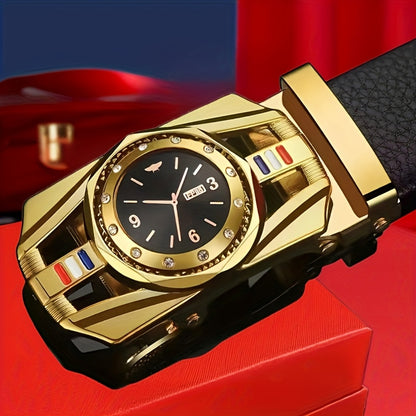 Fashionable Men's Business Belt with Automatic Buckle - Multifunctional and Perfect Holiday Gift