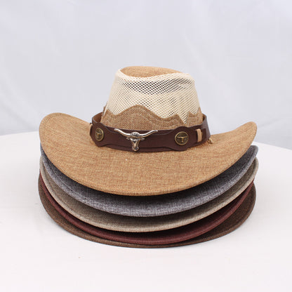1pc Western Cowboy Hat - Lightweight Wide Brim Sun Protection, /BrownRed, for Western, Festival, Everyday, Themed Parties - Unisex Cowboy Hat for Men & Women - Ideal Western Costume Accessory Gift, Festival Gear
