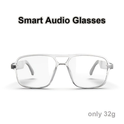 Smart Glasses with Built-in Speaker & Color-Changing Lenses. Features Open Ear Audio, Touch/ Voice Control, Anti-Blue Light, USB-C Charging. Lightweight & Durable Frame for Running, Fishing, Rock Climbing. Includes Case - The