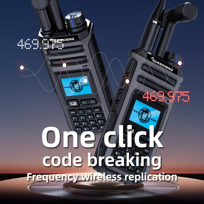 Quansheng UV-TK11 Dual Band Walkie Talkie - 10W High Power Two-Way Radio with NOAA Weather Alerts, 999 Channels, Type-C Charging & Battery, Global Intercom Compatible, Long Range Communication for Outdoor, Hiking, Emergency,