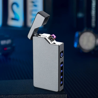 Windproof Dual Arc Lighter, USB C Electric Lighter, Rechargeable USB Lighter, Designed by Parker, Featuring a Spade A Pattern, Wind-Resistant, Suitable for Candles, Incense Sticks, Outdoor Camping, Hiking, a Gift for Men