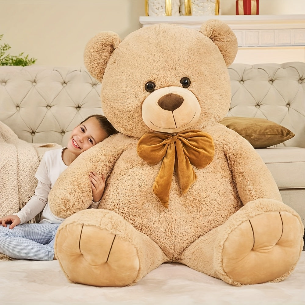 Tezituor Giant Teddy Bear 5 Feet, Soft 59" Big Bear Stuffed Animal Life Size Plush Bear Toy Valentine'S Christmas Birthday Gift For Girlfriend Kids, Brown