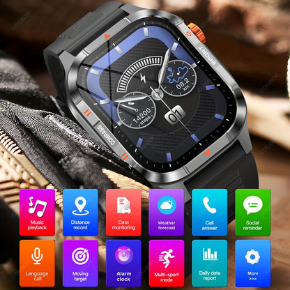 COIUSOR Men's & Women's Heavy-Duty Smart Watch with 1000mAh Battery, IP68 Waterproof, 2.01" HD IPS Display, ic, -like Compass & Wireless 5.3 - Rugged Outdoor Smartwatch for,, -Grade Fitness Tracker