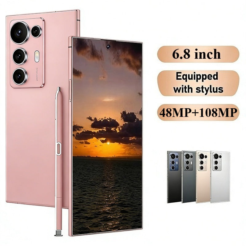 2026 New S25 Intelligent Android Phone | 4K Display, 12+512GB Storage, Face & Fingerprint Recognition, 6.8" HD Dual SIM, Type-C Long Battery, Business Phone, Sleek Design, Stylish Mobile, High-Quality Display, Durable Build,