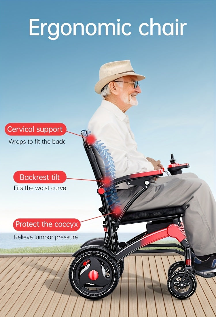 Electric Wheelchair For Seniors, 500W High Power, 30+ Miles Long Range, Foldable, EABS Braking