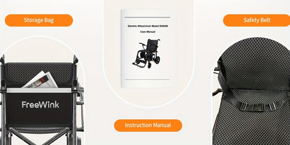 Nihhcune 26-mile Long-range Portable Adult Electric Wheelchair, Full Carbon Fiber Intelligent Electric Wheelchair, Installation-free, One-step Folding And Unfolding, Ultra-light 15kg, 300 Pounds Load-bearing, Suitable for Tra
