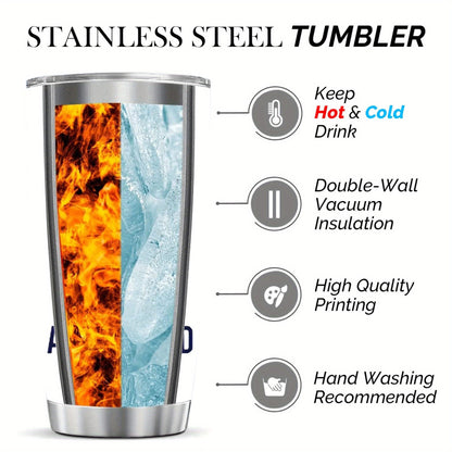 1pc 20oz Nautical Anchor Tumbler, Double Wall Vacuum Insulated Travel Mug with Spill-Proof Lid, Navy Blue Anchor & "Live Life Anchored" Design, Perfect Gift for Dad, Mom, Christmas, Birthdays, Office, Camping, Coffee Cup, Off