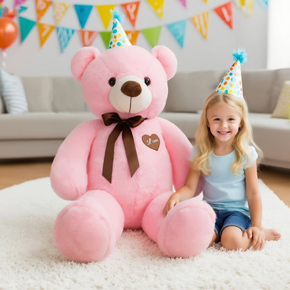 47inch 55inch Big Teddy Bear Stuffed Animal Giant Teddy Bear with Love Heart Large Plush Toy Huge Soft Doll Gift for Kids Girls Girlfriend on Birthday Valentine'S Day Christmas