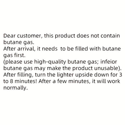 Innovative Metal Straight Flame Lighter, Distinctive Torch Turbine Butane Gas Lighter, Compact Lighter, Original Creative Windproof Outdoor Lighter (Butane Gas Not Included), Without Battery