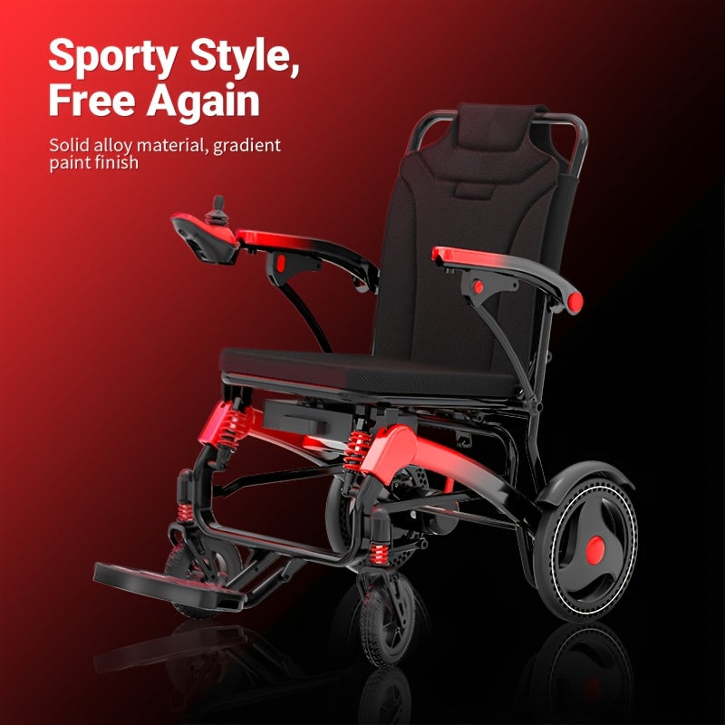 Ultra-lightweight Adult Electric Wheelchair, Only 39 Lbs, All-terrain Design, 18-mile Range, Foldable, Airline-approved Travel-ready with Long-range Battery, Perfect for Seniors And Travel.