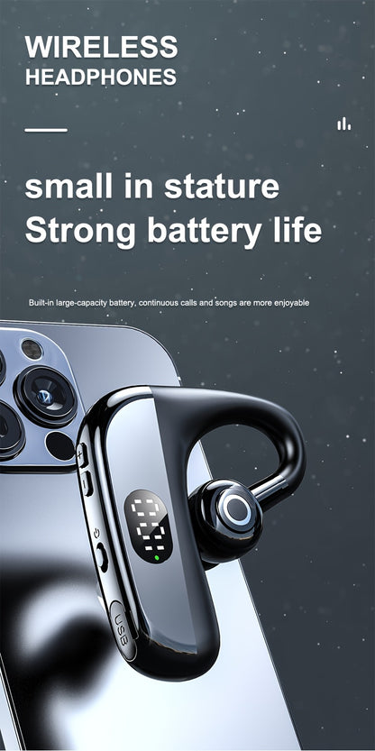 Wireless Headphones with Microphone, Hands-Free Noise Cancelling Earphones for Business & Driving, Wireless Headset with Microphone, Handsfree Noise Canceling Talking Business Driving