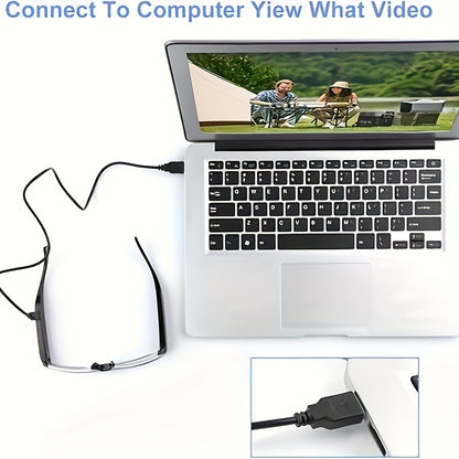 1080HD • High-quality Smart Glasses • 64GB Storage, Lightweight, Anti-Glare, Adjustable Head Strap, Sleek Glossy Finish, Durable Construction for Cycling, Motorcycle, Car & Fishing