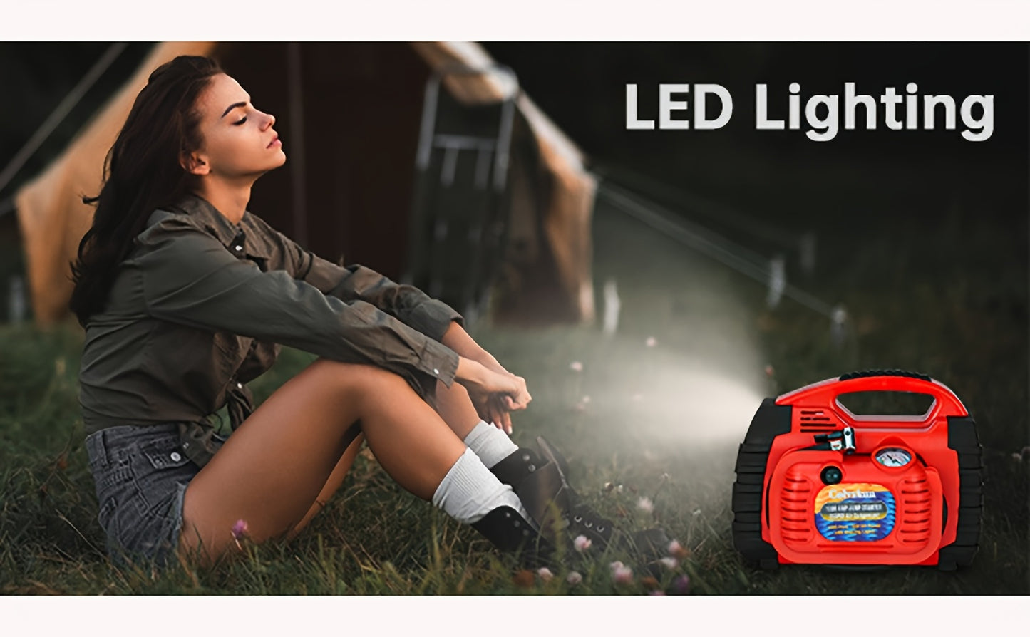 1000 Amp 12V Portable Car Jump Starter with Air Compressor, & Fast Charge - Heavy-Duty 260PSI Air, USB/ Lighter Power, Lithium-like Lead Acid Battery Booster for Trucks, RV, Boats, Motorcycles (Battery &