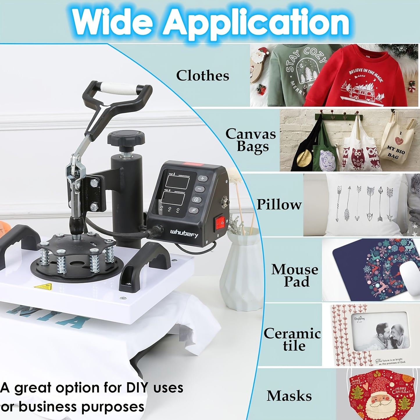 Valentines Day Gifts Heat Press Machine for Shirts 12"x10" Sublimation Shirt Heat Press Machines, 360 Degree Swing Away Sublimation Transfer Printer Fast Heat-up, Digital Precise Temperature Control, High-Security HTV Vinyl H
