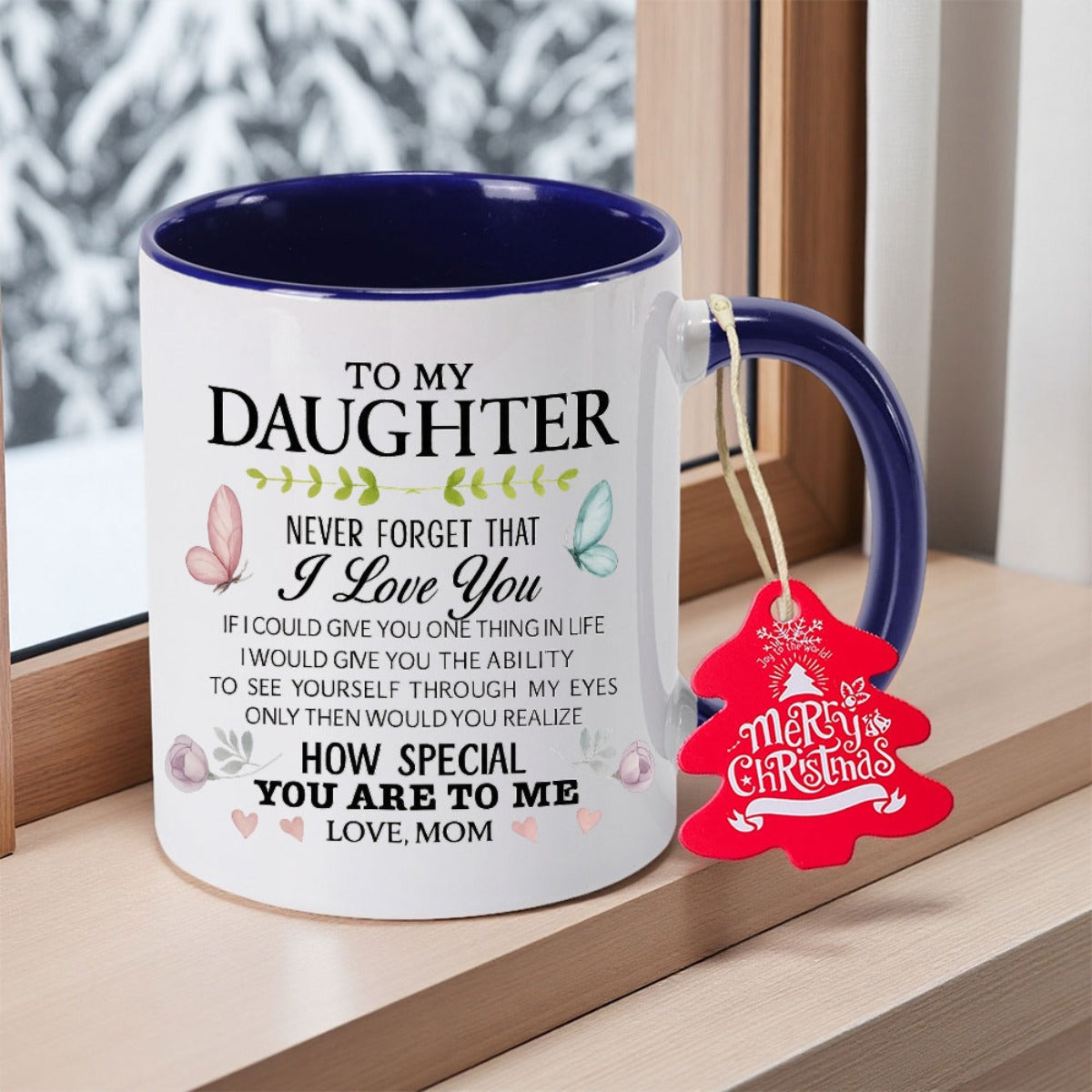 A Gift for My Daughter 11oz 350mlCeramic Coffee Mug Coffee Cup Perfect Gift for Any Occasion Teacup Living Room Tabletop Souvenir Collection Piece for Teachers Present Thanksgiving Gift for Friends High Quality Ceramic New Ye