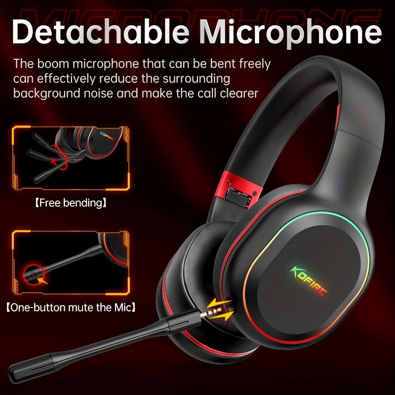 [Wireless Gaming Headset] UG-05 2.4GHz Wireless Gaming Headset | Ultra-Low Latency Technology + Immersive Vibration Feedback | 30H Battery Life Over-Ear Design | Detachable Microphone + High-Speed Wireless Adapter | Dynamic R