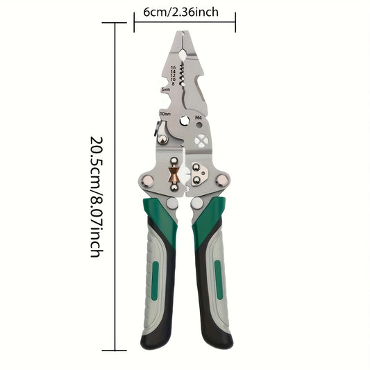 A Set of Two Foldable Multifunctional Industrial-Grade Wire Strippers, Made of Durable High-Carbon Steel Precision Tools, Suitable for Cutting, Crimping, And Stripping - Ideal for All Electrical Tasks. The Combination Pack In