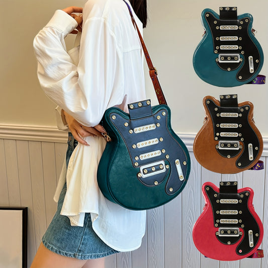 Guitar-Shaped Multifunctional Crossbody Bag - Unique Musical Instrument Style Shoulder Bag for Music Lovers, Trendy Daily Purse