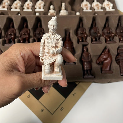 Super large chess deliberately made old character shape Cotta Warriors weighted chess board 43cm/16.93inch creative entertainment games Christmas various holiday gifts