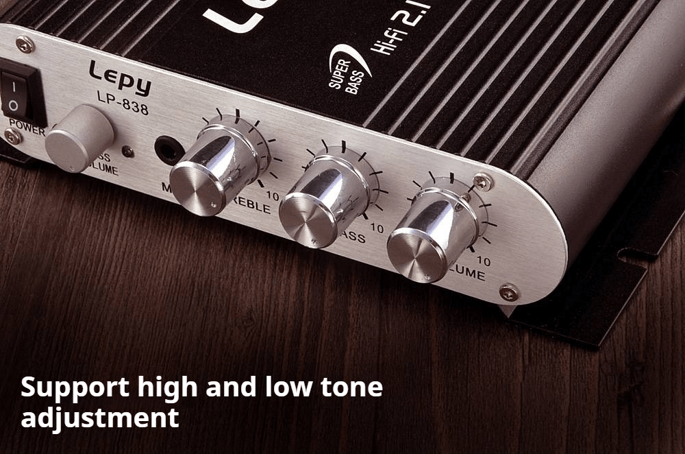 A 600W High-Power 2.1 Channel Amplifier with Hifi Stereo, Featuring Bass Enhancement And Treble Control, 3.5Mm Input, Suitable for Car Speakers, Home Theaters, Computers, And Tvs