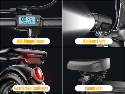 Two Options Available: Z6 48V Electric Bicycle & K8 36V Electric Scooter | 500W Dual Motor | 19MPH Speed | Folding Design+Removable Basket | Available in Both Sitting Positions/ Single Seat | Turn Signal Functionality | UL Ce