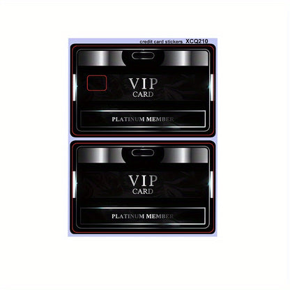 4 Business Style "VIP" Fashion Card Decorative Stickers - Bank Card Privacy Light Beige Protectors - for Credit Cards, Debit Cards - Cool Party Decorations and Unique Gifts