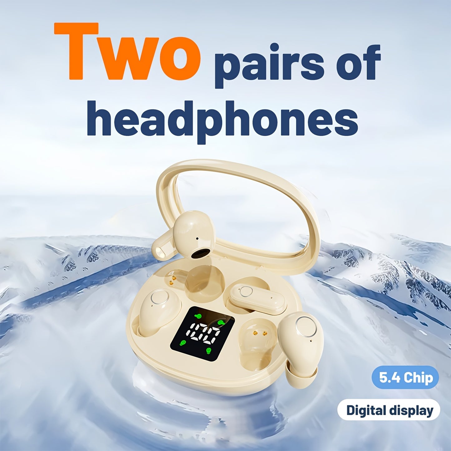 Ultra Small Mini Sleep, Short Handle Sports Wireless Earphones, HiFi Bass Stereo Dual Sound Quality 5.4 Wireless Earphones, Comfortable Noise Reduction Wearing, High-definition Digital Display With Microphone, Ultra Long Stan