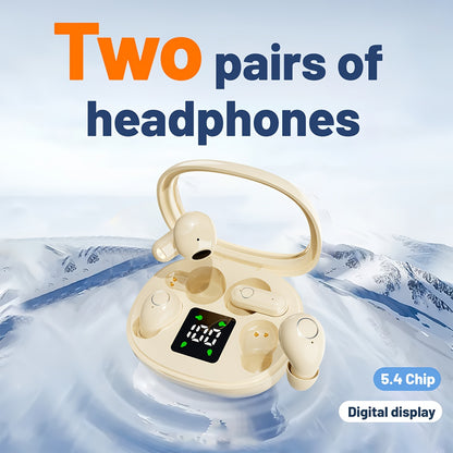 Ultra Small Mini Sleep, Short Handle Sports Wireless Earphones, HiFi Bass Stereo Dual Sound Quality 5.4 Wireless Earphones, Comfortable Noise Reduction Wearing, High-definition Digital Display With Microphone, Ultra Long Stan