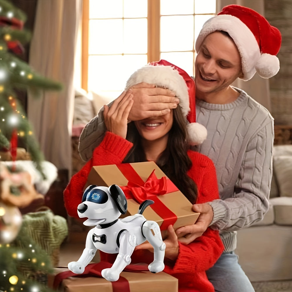 1pc Interactive RC Robot Dog Toy with Remote Control, Programmable Stunt Robot Dog, Infrared Sensor, USB-Rechargeable, LED Eyes & Sound, for Indoor/Outdoor Play, Birthday Party, Home Decoration - Ideal Gift for Adults & Famil
