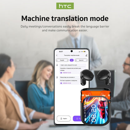 [Wireless Translation Headset] HTC NE20 TWS Wireless Translation Headset | 6.0 Face-to-Face 134 Languages Real-Time Translation HIFI Stereo Earbuds for Sports, Running, Work