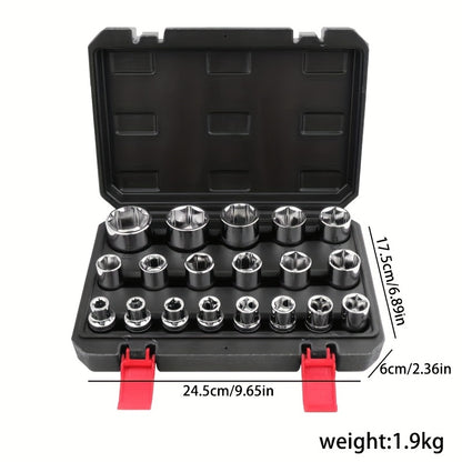 19pcs 6-Point Socket Set, Summer Fly Ratchet Wrench, Multifunctional Repair Tool, Home Installation Sockets