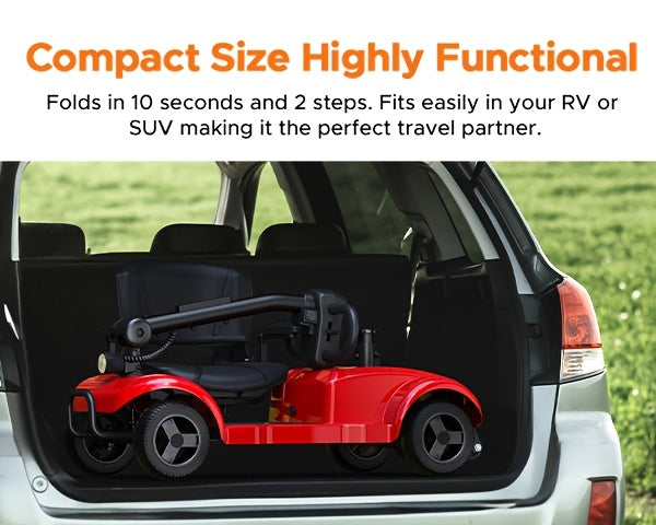 ENGWE Folding 4-Wheel Mobility Scooter, 250W Motor, 24V 12Ah Battery, 15.5-Mile Range, 8" Solid Tires, 265 lbs Capacity, Detachable Basket, Front Light, Compact & Portable for Travel, Shopping, Perfect Gift for Mom's Special