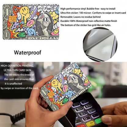2pcs Vibrant Dollar Design Waterproof Vinyl Stickers, Credit Card Light Beige Covers, Ultra-Thin, High-Quality, Scratch-Resistant, Suitable for Credit Cards, Bank Cards, Transit Cards, Removable Self-Adhesive for Most Cards,