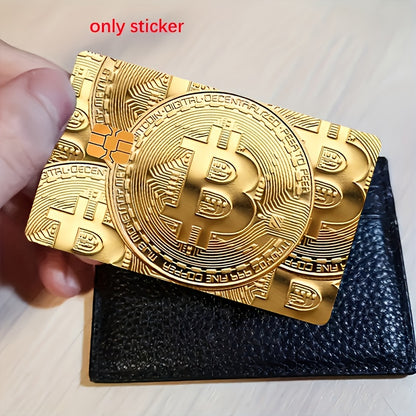 Golden Bitcoin Eye-Catching Stickers for Bank Cards, Credit Cards, Debit Cards, Transit Cards, and Room Key Cards, Key Card Decor, Trendy Embellishments, Decorative Labels, Travelers, Card Collectors