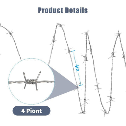 Barbed Wire 328ft, 4 Point 15Gauge Barbed Wire Fence, Useful Wall, Garden, Factory, Hog Wire Fence, Fence Wire, Fencing Wire, Barbed Wire Fence Wire, Wire Mesh, Wire Fencing, Razor Wire Fencing, Barbed Wire For The Garden, Me