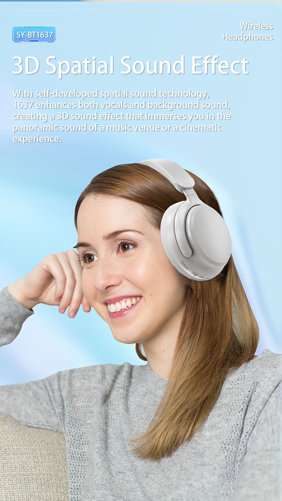 [Over-Ear Wireless Headphones] Over-Ear Wireless Headphones with 40H Playtime, Foldable Design & Built-In Mic - Wireless, USB-C Charging, Comfortable Padded Ear Cups, Lightweight Durable Build, Compatible with PC/Tablet for T