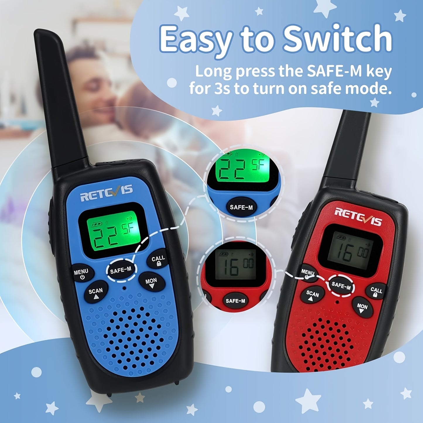 3/6/9/12pcs Walkie Talkies, 6-Pack Portable RT628S Walkie Talkies, 2-Way Radio with Long Range, Safe Mode, and VOX, Ideal for Keeping in Touch with Neighbors and Family Members, Walkie Talkies for Camping, Hiking, and Adventu