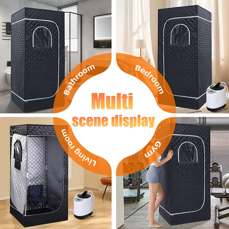 Portable Steam Sauna, At Home Sauna Suit Full Body, Portable Steam Saunas Tent for Indoor with 87.92oz 1300 Watt Steamer, Folding Chair, Remote Control(Christmas& New Year Gift)