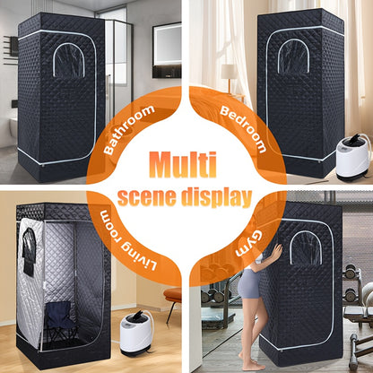 Portable Steam Sauna, At Home Sauna Suit Full Body, Portable Steam Saunas Tent for Indoor with 87.92oz 1300 Watt Steamer, Folding Chair, Remote Control(Christmas& New Year Gift)