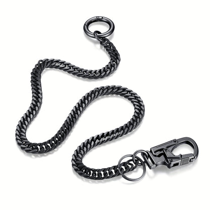 Ahiller Business Style Wallet Chain, Hip Hop Style Keychain - Dual Lock Security Design, Outdoor Camping, Traveling Accessory for Motorcycle/Daily Use with Scratch Resistant Coating, Men's EDC Carrying Gear Chain, Perfect Gif