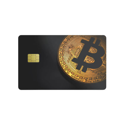 5pcs Set 2025 New Bitcoin Credit Card Skins - Holographic Gloss PVC/Scratch-Resistant Stickers with Bitcoin Logo & Emblem, Permanent Adhesive Removal (No Residue) for Crypto Cards, Collectible for DFeva Enthusiasts