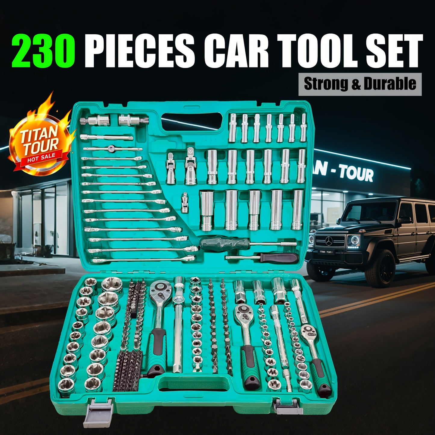Industrial Tools/Sockets And Socket Wrench Sets, 230/115 Professional Tool Sets, Ratchet Wrench Sets, Torque Wrenches, 1/2 Inch * 1/4 Inch * 3/8 Inch Drive Depth And Standard Sockets, Suitable for Car And Bicycle Repair Tools