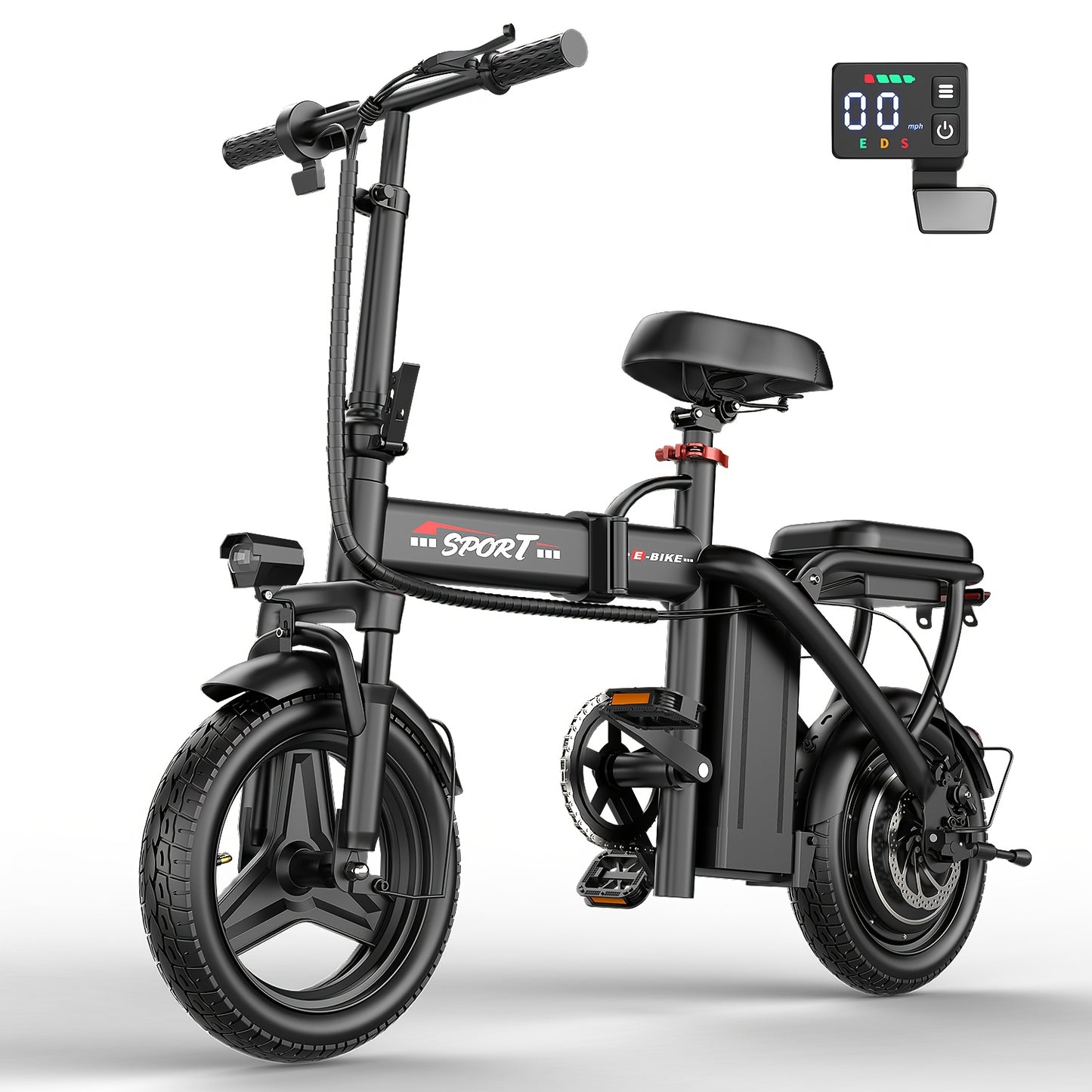 500W Folding Ebike, 48V 10Ah Removable Lithium-Battery, Stylish 14" Foldable Commuting Electric Bicycle For Women & Men/S5-350W Commuter Scooter (Without Seat)