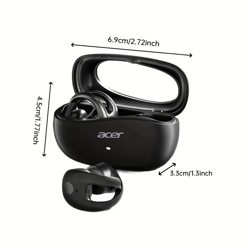 [Acer 2025 New Model]Acer OHR555 TWS Wireless Earphones, Shocking Bass, Call Noise Reduction, Ultra Long Standby, Low-latency Gaming, All-day Comfort, Lightweight Touch, Stylish Appearance, Study/Business/Travel/Sports/Music,