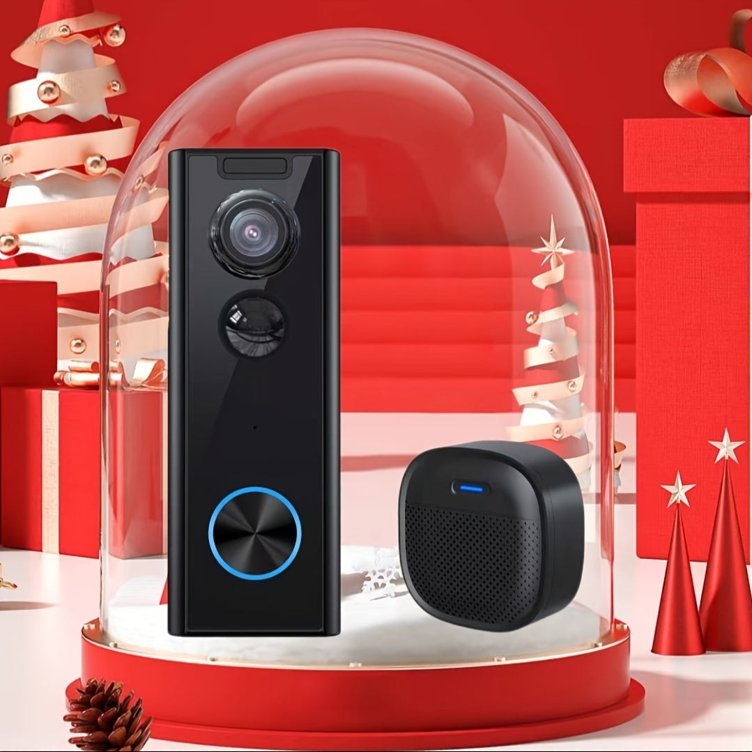 XTU Doorbell Camera Wireless No Subscription, 2K Video Doorbell With Chime, Front Door Camera, 2-way Audio, Instant Alert, Human Detection, 2.4G WiFi, Night Vision, Battery Powered, Apartment/Indoor/Outdoor Security